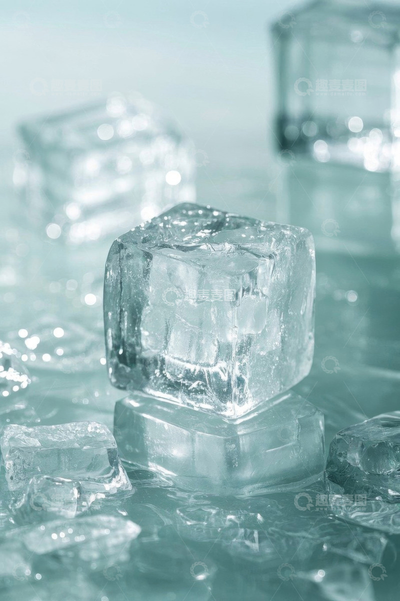 高清大图下载【趣麦麦图】透明冰块特写