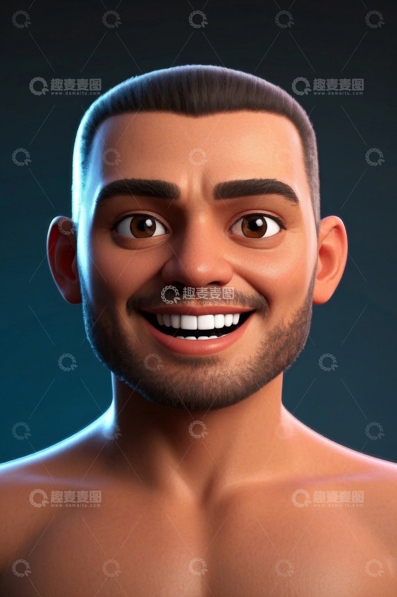 高清大图下载【趣麦麦图】微笑男性卡通人物头像