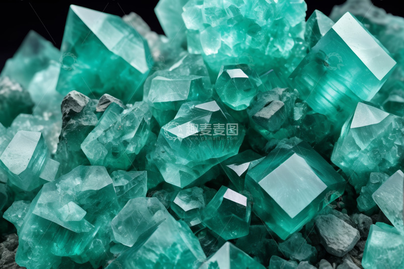 高清大图下载【趣麦麦图】绿色水晶矿物特写