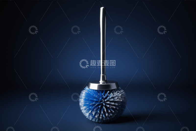 高清大图下载【趣麦麦图】蓝色马桶刷静物特写