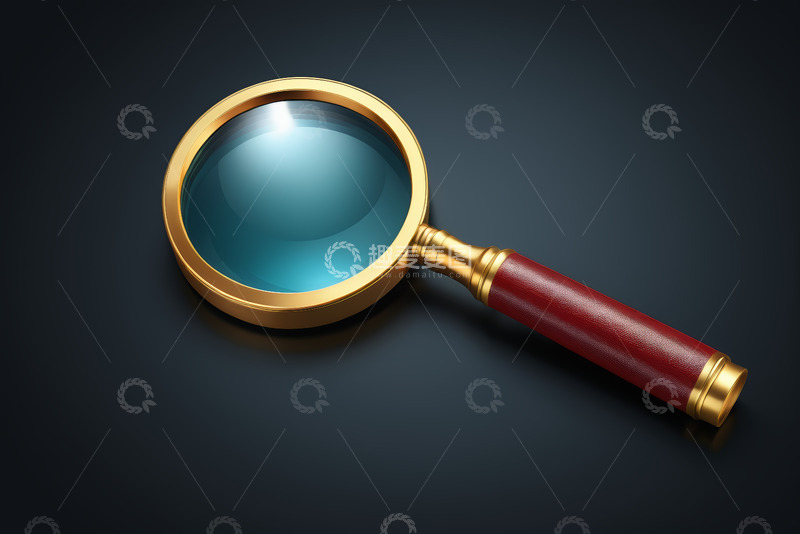 高清大图下载【趣麦麦图】金色放大镜特写