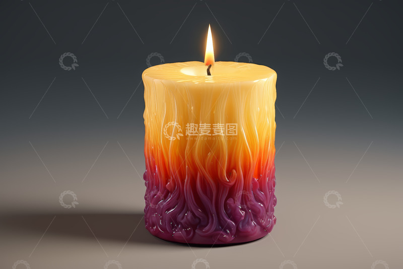 高清大图下载【趣麦麦图】彩色渐变蜡烛火焰特写