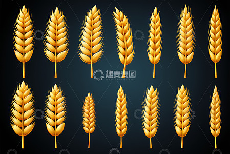 金色麦穗图案素材