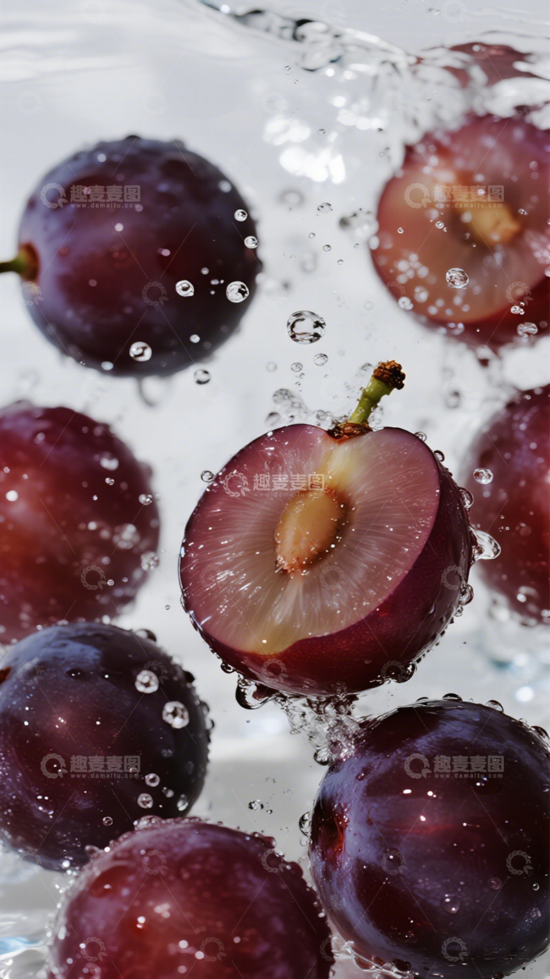 高清大图下载【趣麦麦图】水珠葡萄新鲜摄影图