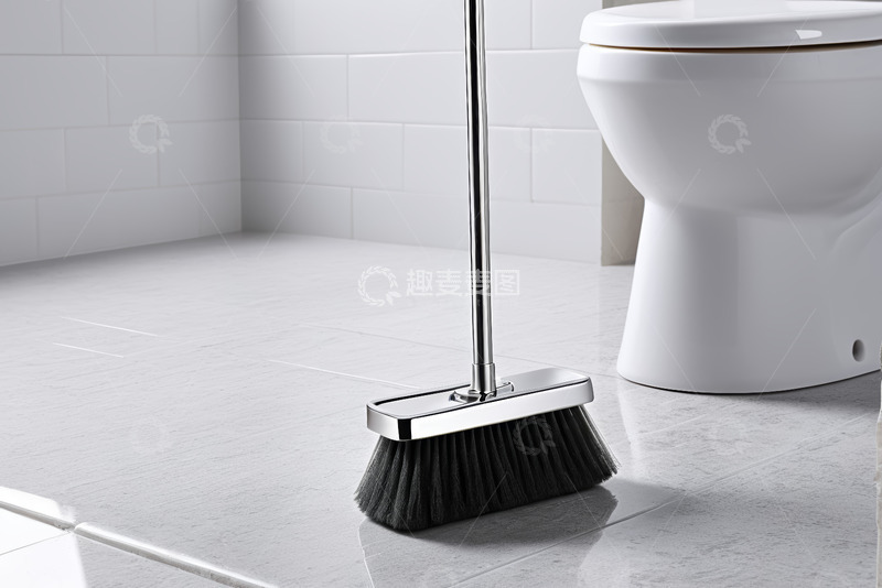 高清大图下载【趣麦麦图】卫生间内清洁地板的扫帚