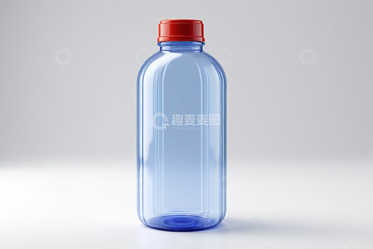 蓝色塑料瓶带红色瓶盖