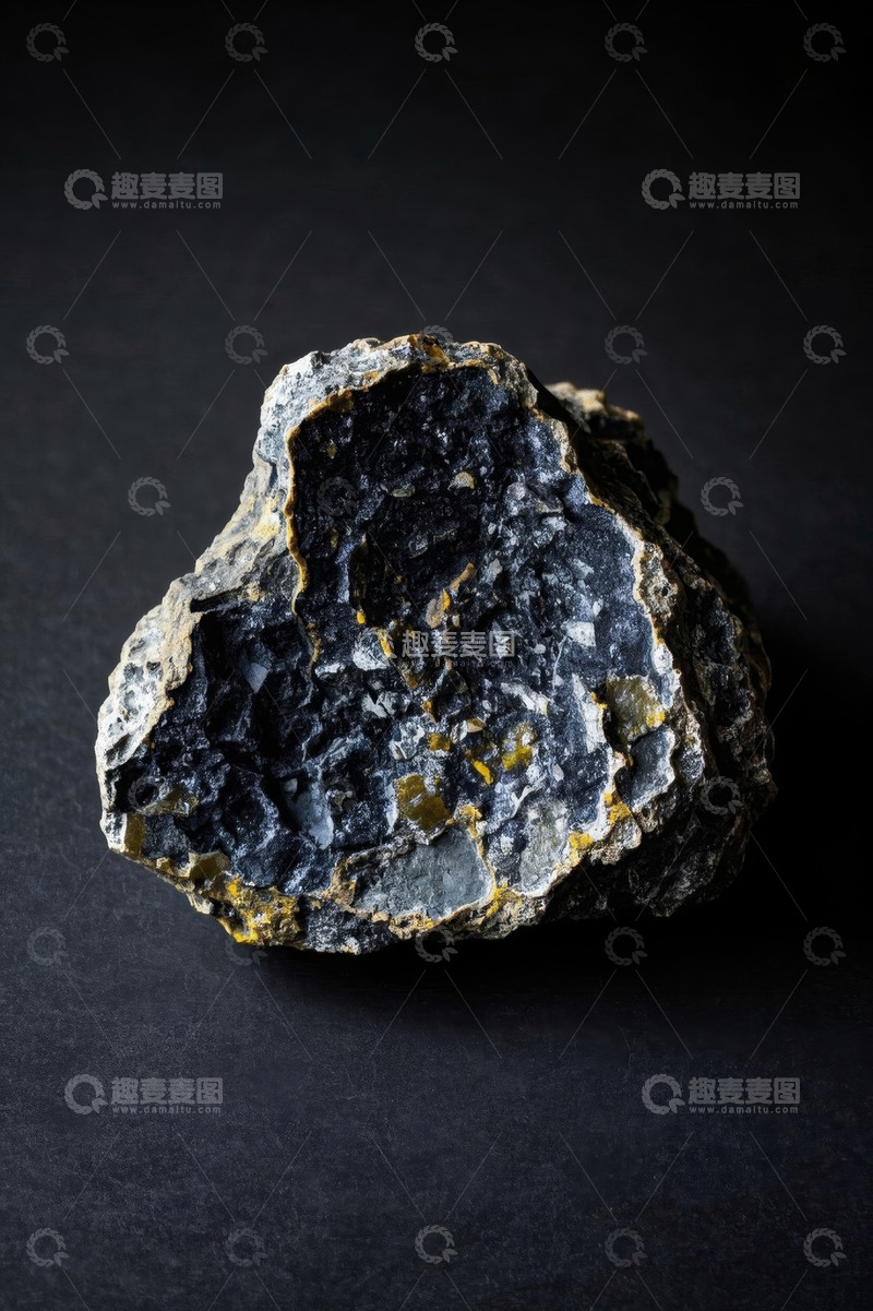 高清大图下载【趣麦麦图】黑色背景下的岩石特写素材
