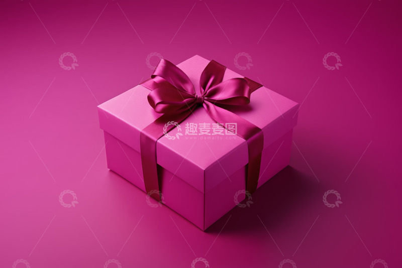 高清大图下载【趣麦麦图】粉色礼盒带蝴蝶结装饰