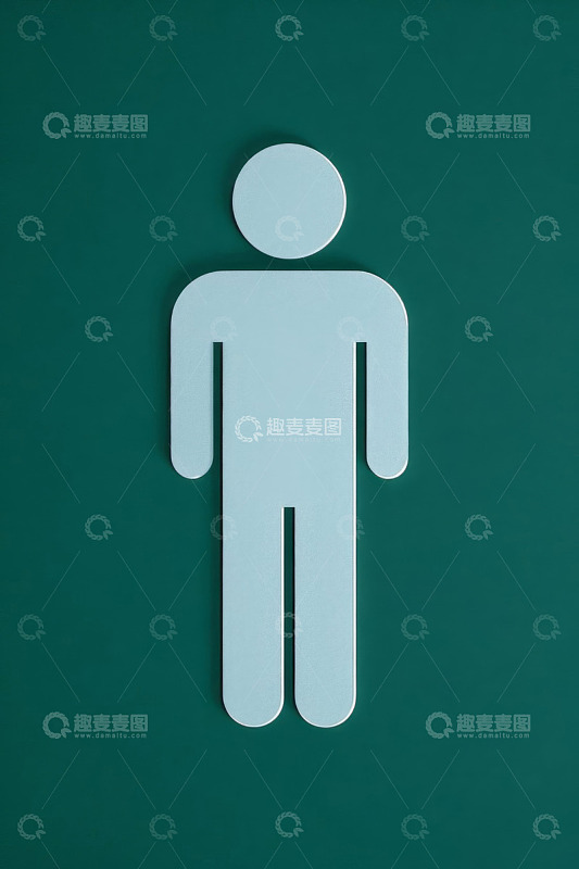 绿色背景男性符号图标