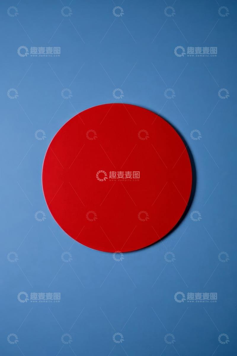 高清大图下载【趣麦麦图】蓝色背景上的红色圆形