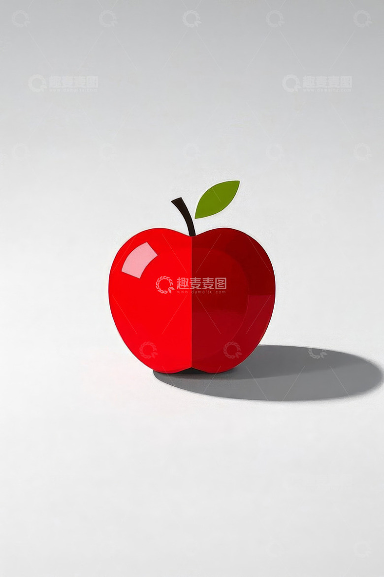 红色苹果立体效果图