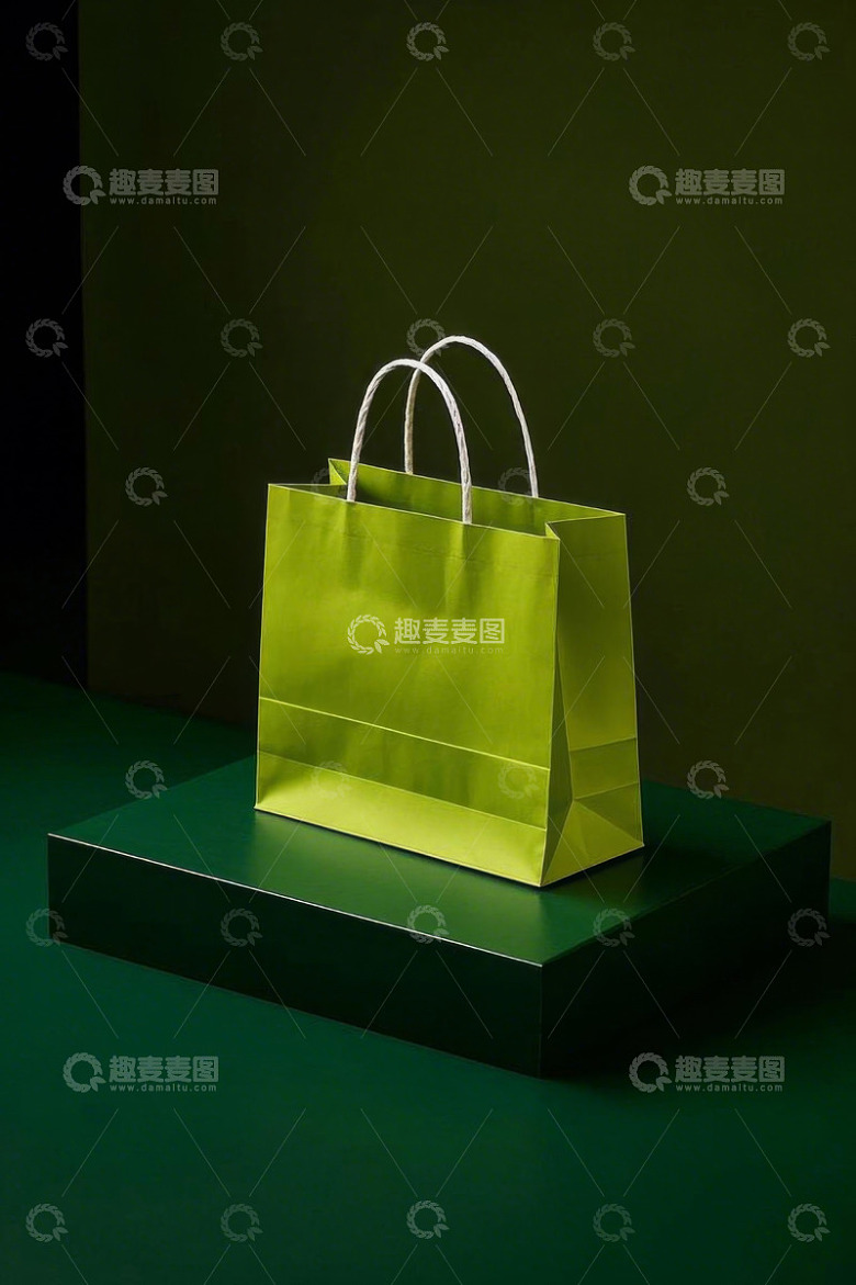 绿色购物袋静物展示
