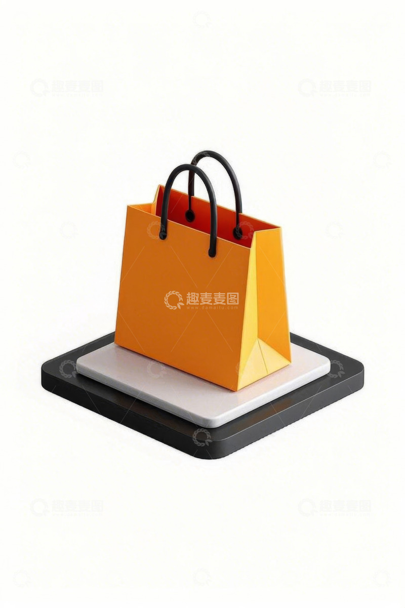 高清大图下载【趣麦麦图】橙色购物袋静物展示