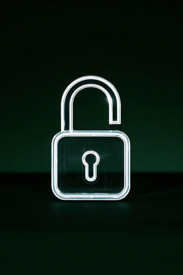 发光锁图标特写