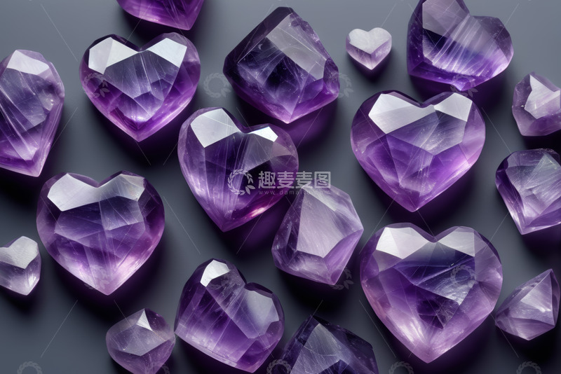 高清大图下载【趣麦麦图】心形紫色宝石特写