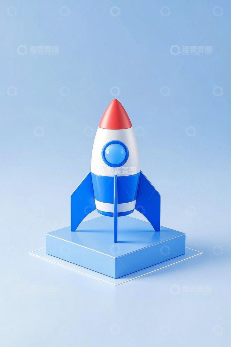 高清大图下载【趣麦麦图】卡通火箭模型展示