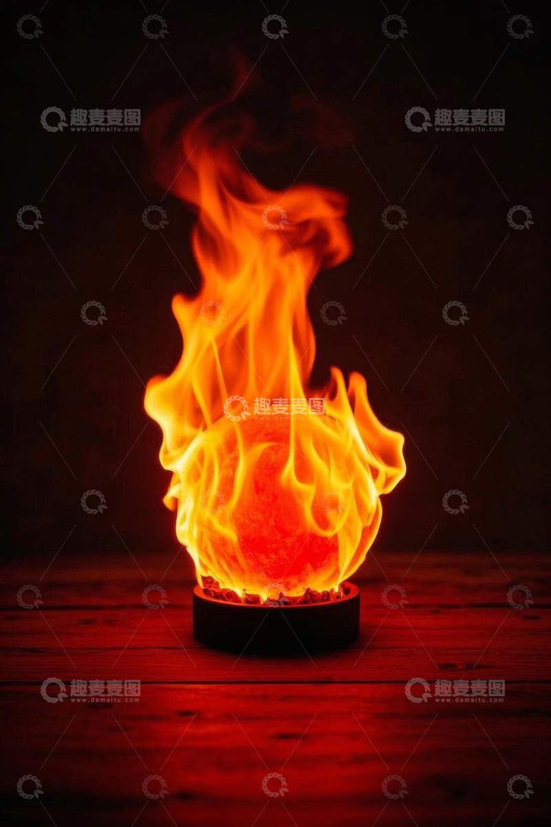 高清大图下载【趣麦麦图】燃烧的火焰球特写