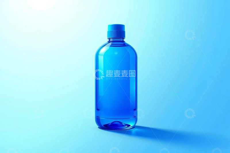 高清大图下载【趣麦麦图】蓝色透明塑料瓶静物展示