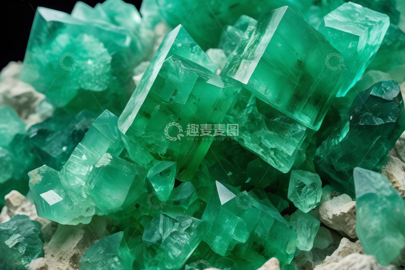 高清大图下载【趣麦麦图】绿色水晶矿物特写