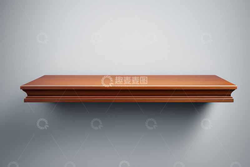 高清大图下载【趣麦麦图】棕色木质置物架展示