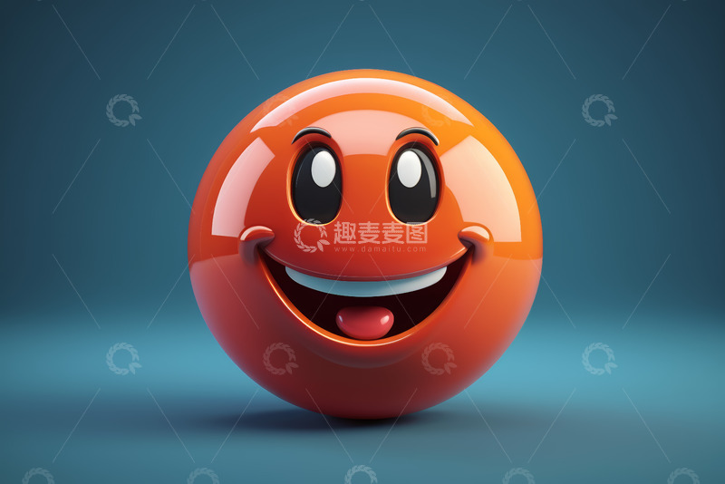 高清大图下载【趣麦麦图】橙色笑脸表情符号特写