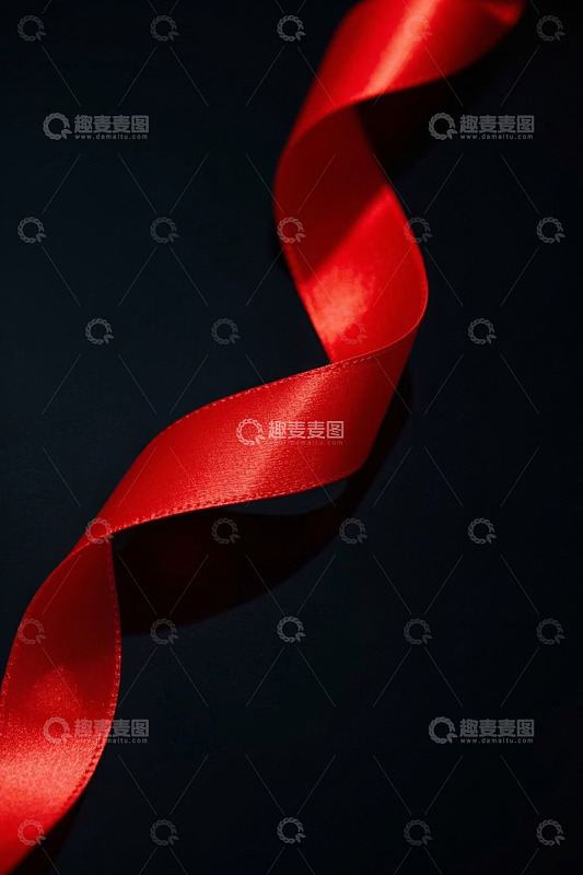 红色丝带特写装饰素材