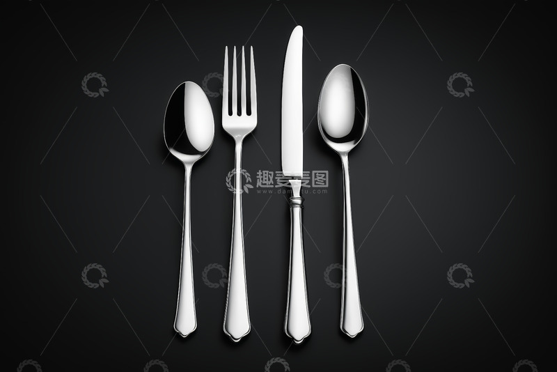 高清大图下载【趣麦麦图】金属餐具特写