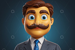 卡通西装男人形象