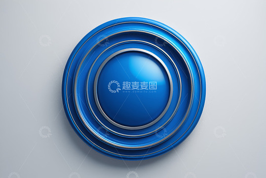 蓝色圆形立体设计素材