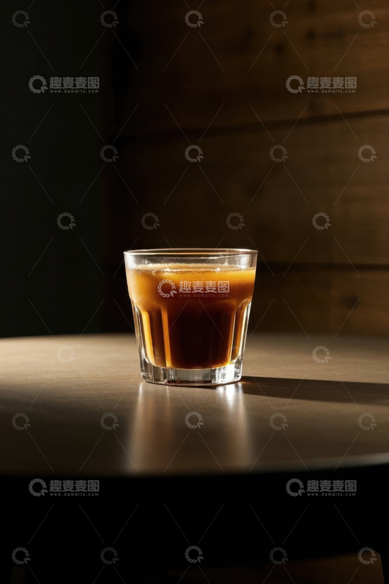 高清大图下载【趣麦麦图】桌上玻璃杯装咖啡饮品