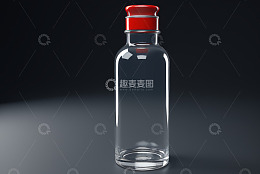 透明玻璃瓶配红色瓶盖