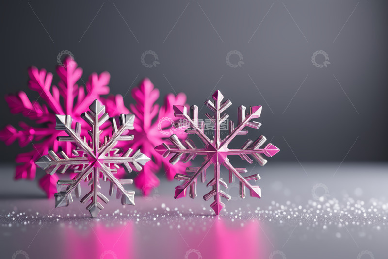 高清大图下载【趣麦麦图】金属质感雪花装饰摆件