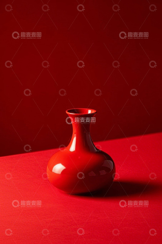 红色背景上的红色花瓶