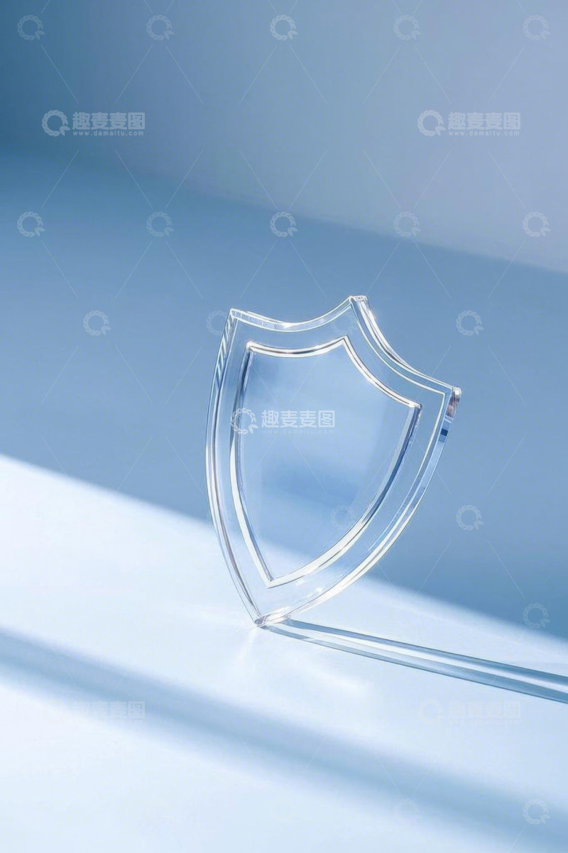 高清大图下载【趣麦麦图】透明盾牌图标特写