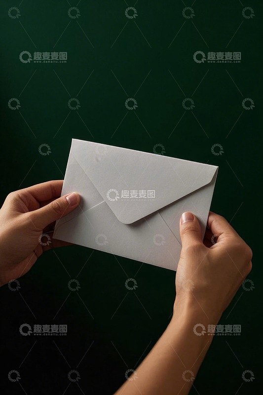 双手持空白信封场景素材