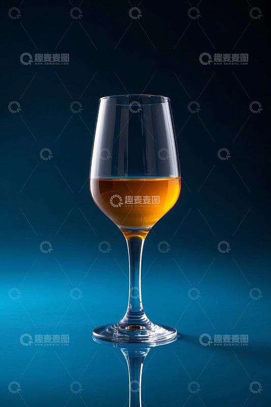高脚杯中的黄色液体