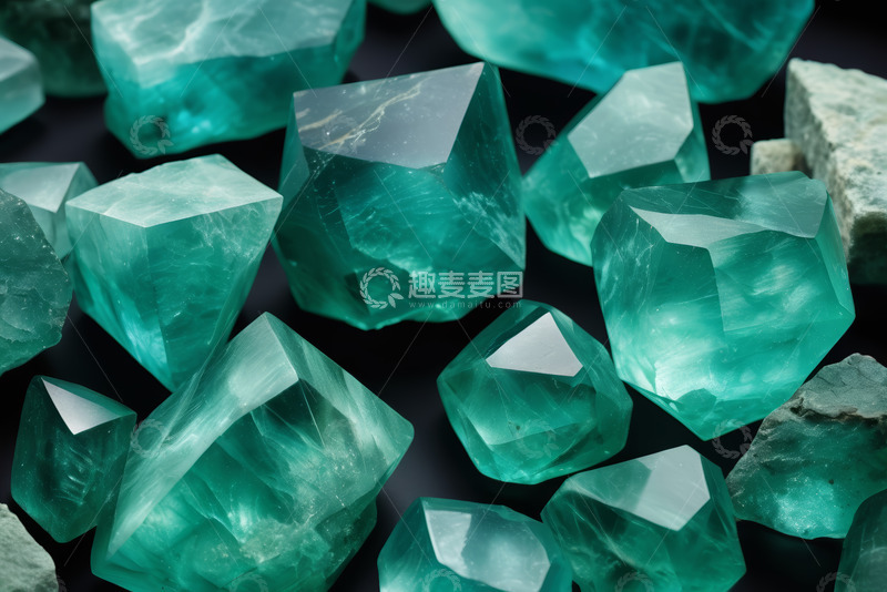 高清大图下载【趣麦麦图】绿色水晶宝石特写