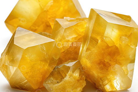 黄色宝石晶体特写素材