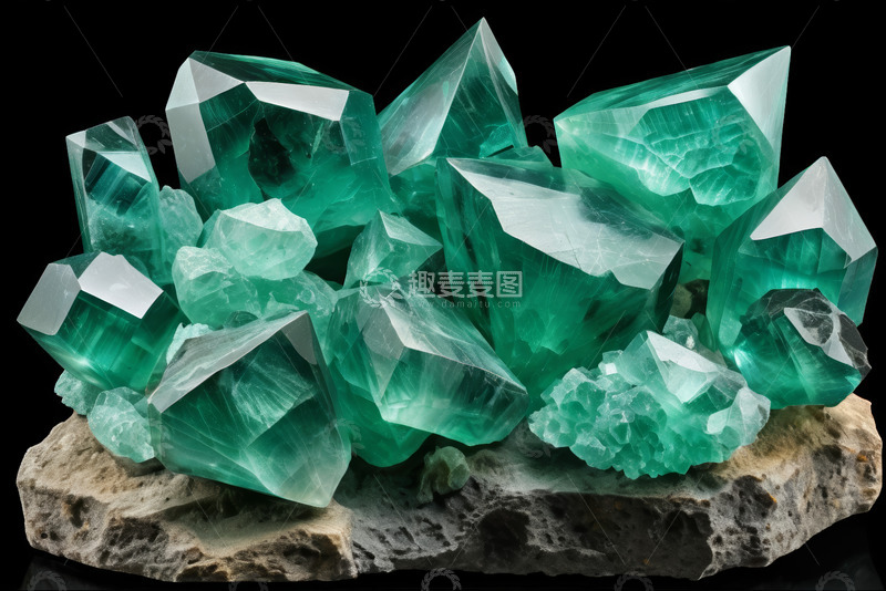 高清大图下载【趣麦麦图】绿色水晶矿石特写