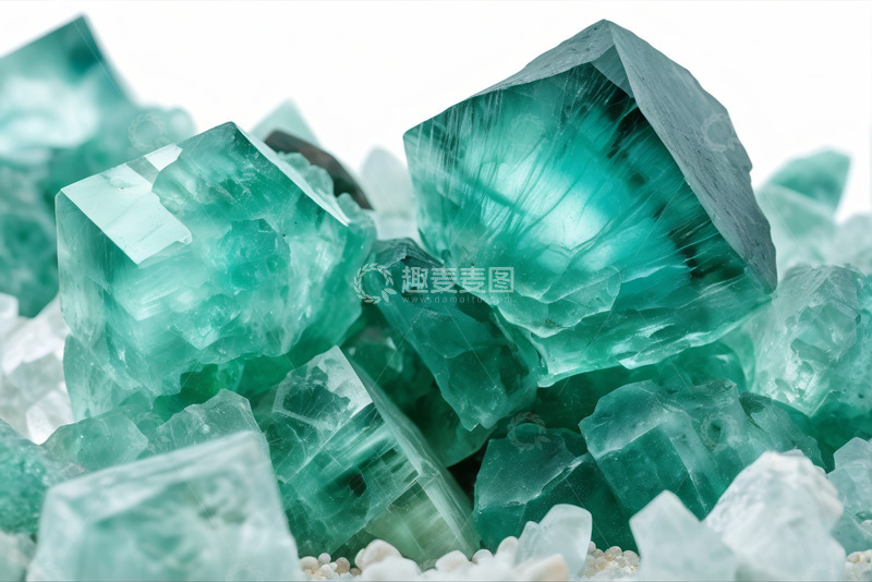 高清大图下载【趣麦麦图】绿色水晶矿石特写