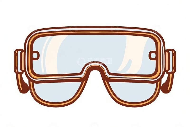 高清大图下载【趣麦麦图】卡通风格护目镜插图