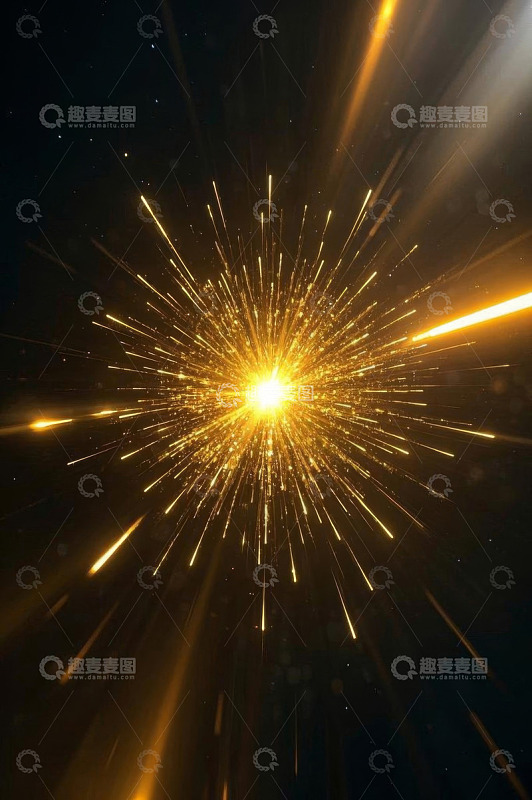 金色光芒放射特效画面