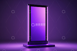紫色背景立式显示屏展示素材