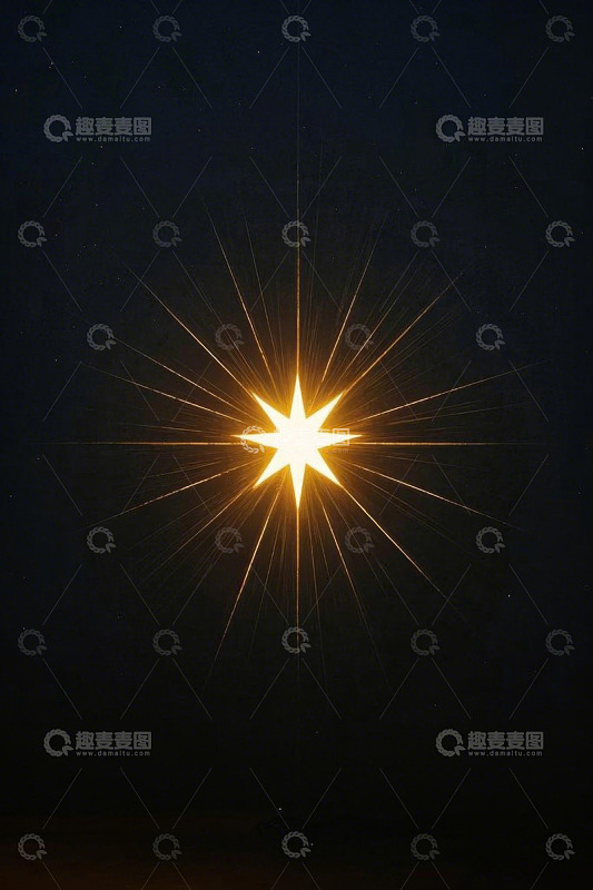 夜空中闪耀的星芒光芒