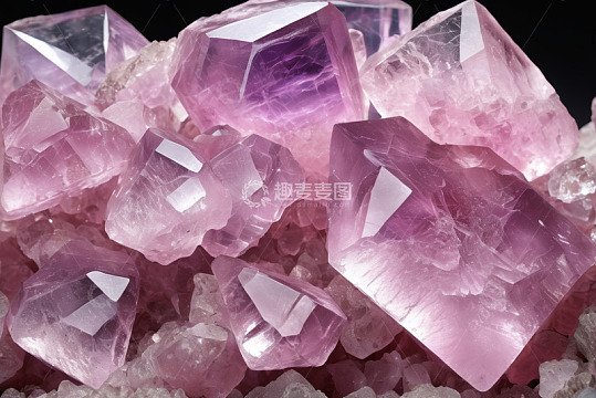 粉紫色水晶特写素材