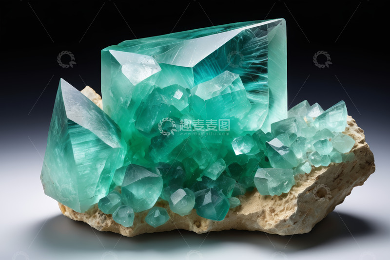 高清大图下载【趣麦麦图】绿色水晶矿石特写