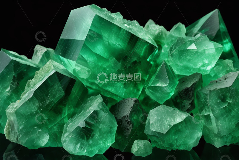 高清大图下载【趣麦麦图】绿色水晶矿石特写