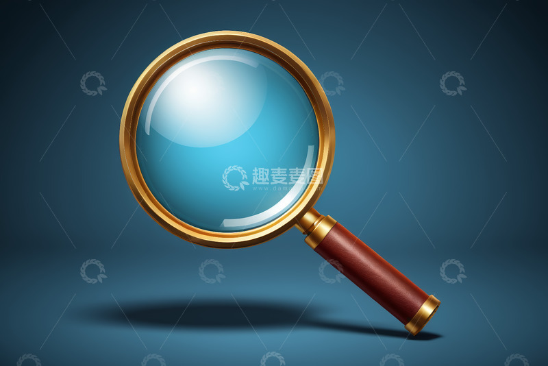 高清大图下载【趣麦麦图】金色放大镜特写素材