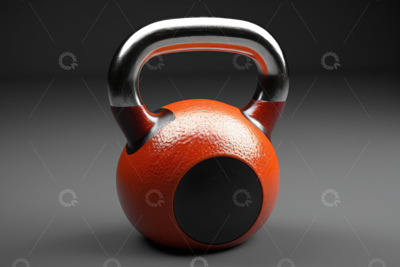 高清大图下载【趣麦麦图】橙色健身壶铃特写