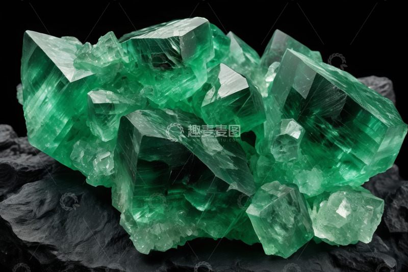 高清大图下载【趣麦麦图】绿色晶体矿物特写